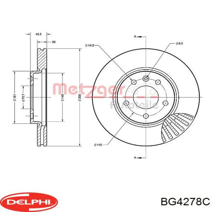 Купить BG4278C Delphi Ротор тормозной