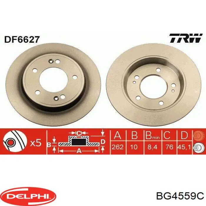 BG4559C Delphi disco do freio traseiro