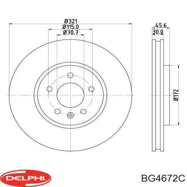 Купить BG4672C Delphi Ротор тормозной