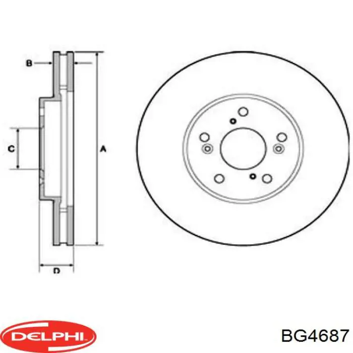 BG4687 Delphi диск тормозной передний