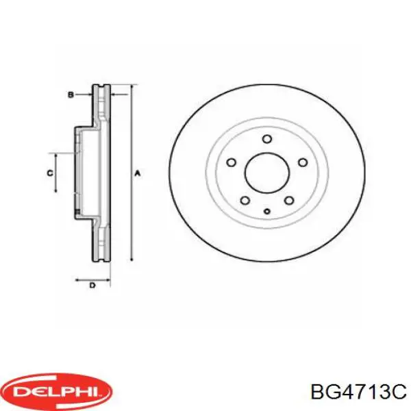 BG4713C Delphi disco do freio dianteiro