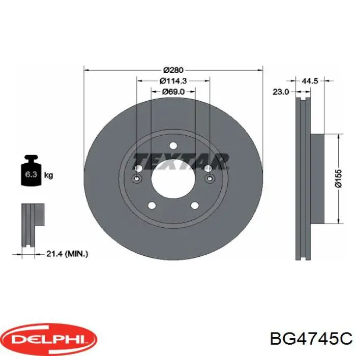 Купить BG4745C Delphi Ротор тормозной