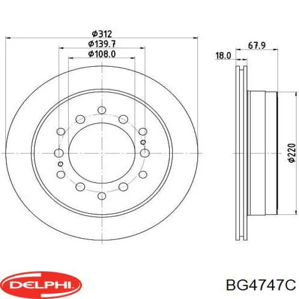 Тормозные диски BG4747C Delphi