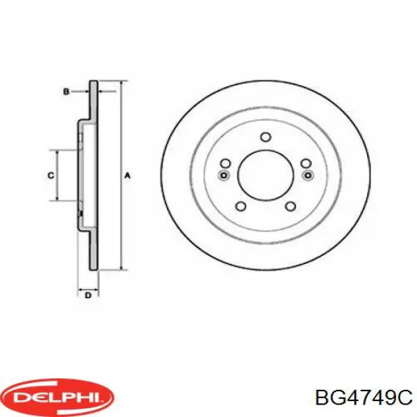 Тормозные диски BG4749C Delphi