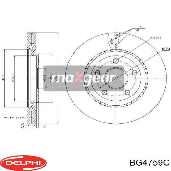 Купить BG4759C Delphi Ротор тормозной