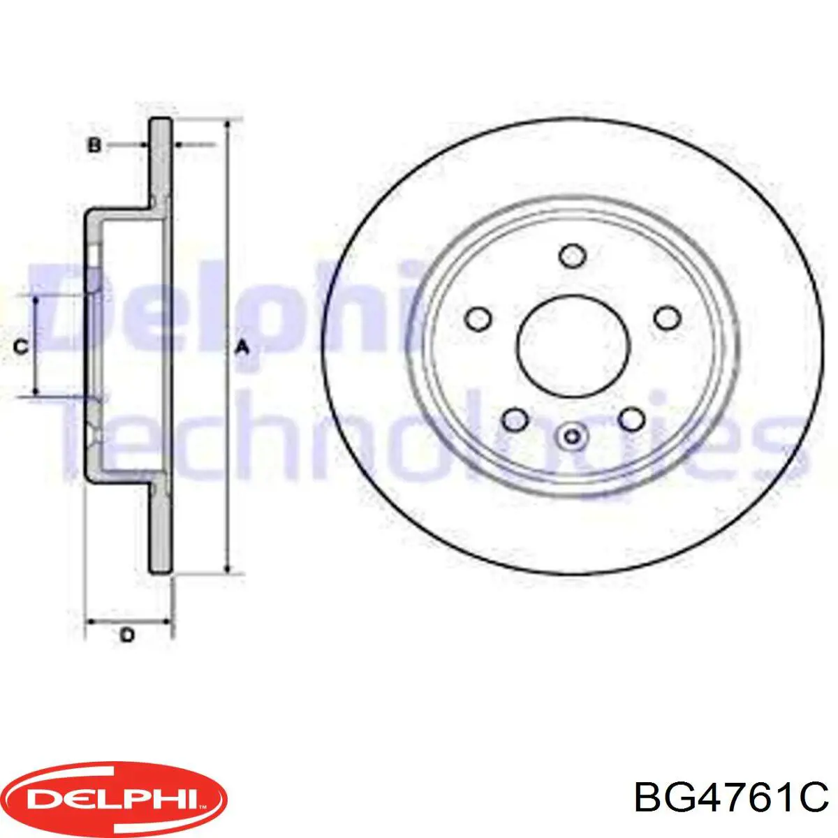 BG4761C Delphi disco do freio traseiro