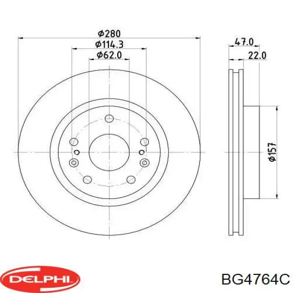 Купить BG4764C Delphi Ротор тормозной