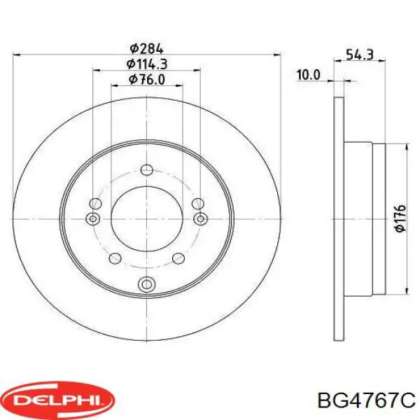 BG4767C Delphi диск тормозной задний