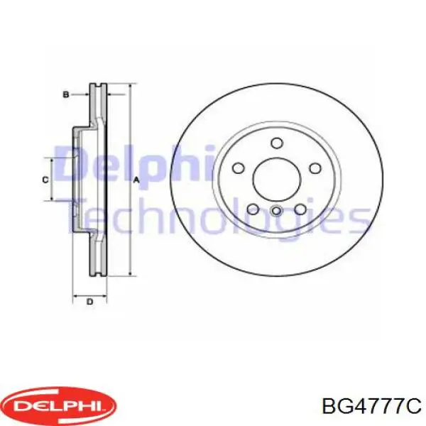 BG4777C Delphi диск тормозной передний