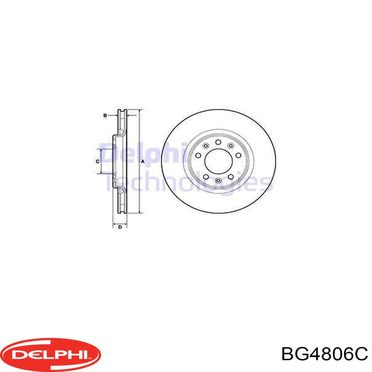 Disco de freno trasero BG4806C Delphi