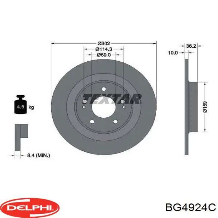 Тормозные диски BG4924C Delphi