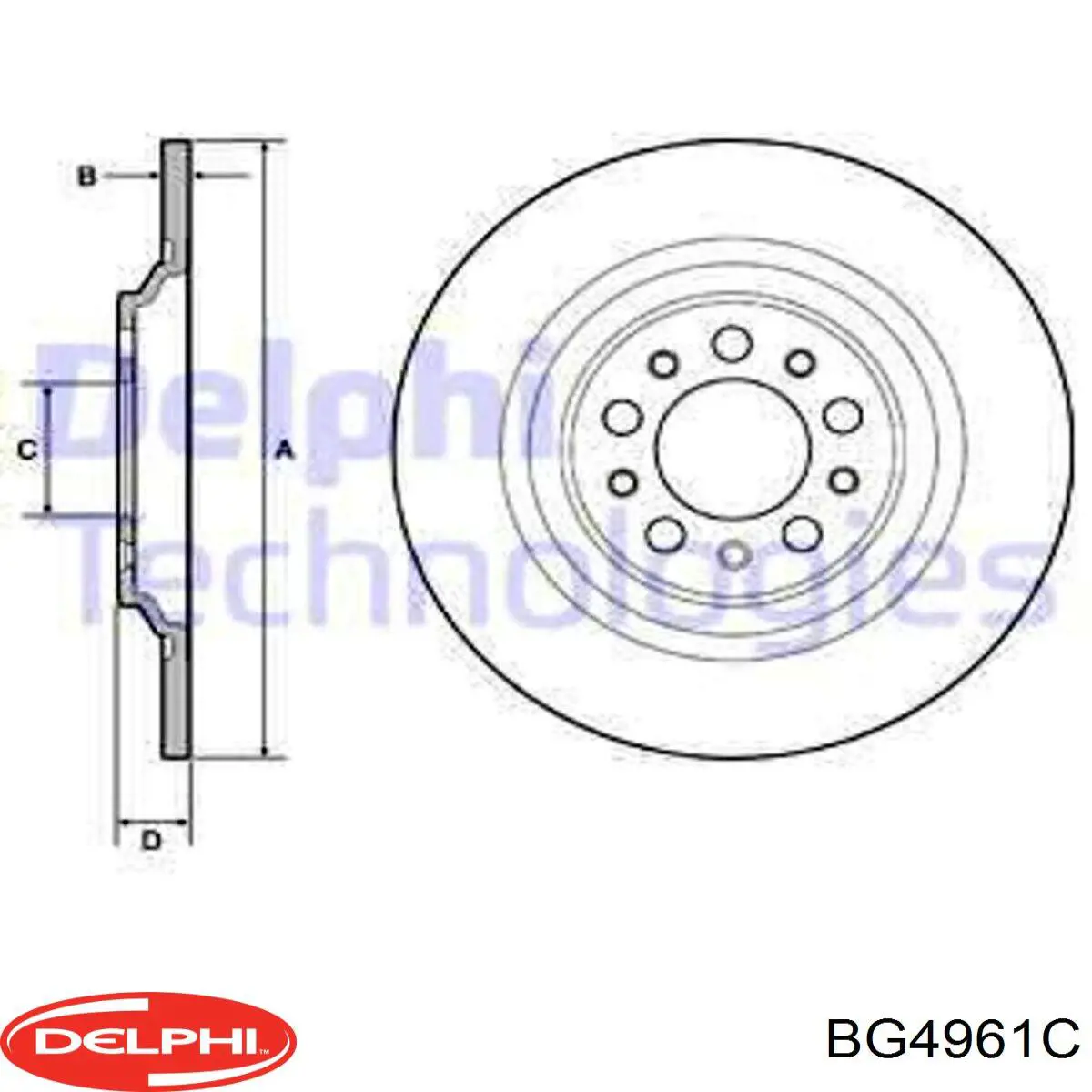 Тормозные диски BG4961C Delphi