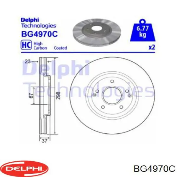 BG4970C Delphi диск тормозной передний