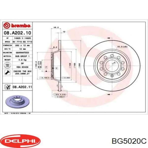 Задний тормозной диск Delphi BG5020C цена, от 27.32 USD