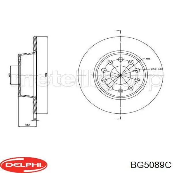 BDA2865.10 Open Parts disco do freio traseiro