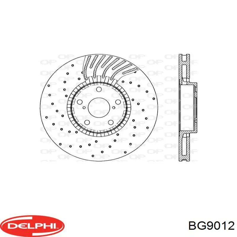 Передние тормозные диски BG9012 Delphi