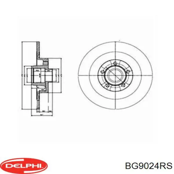 BG9024RS Delphi диск тормозной задний