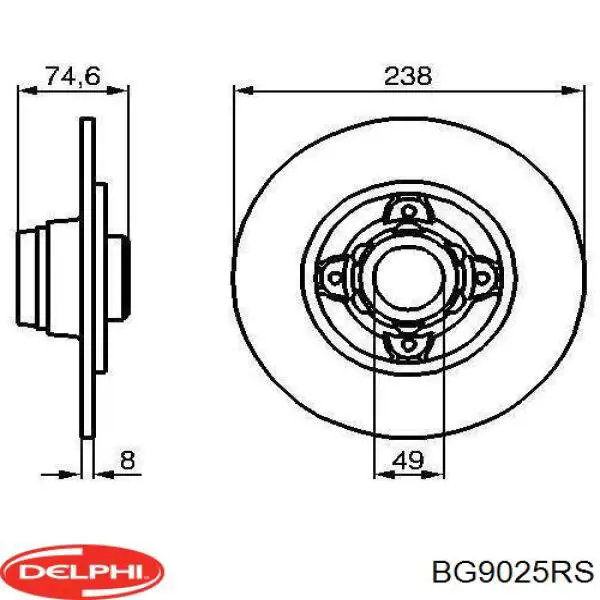BG9025RS Delphi тормозные диски