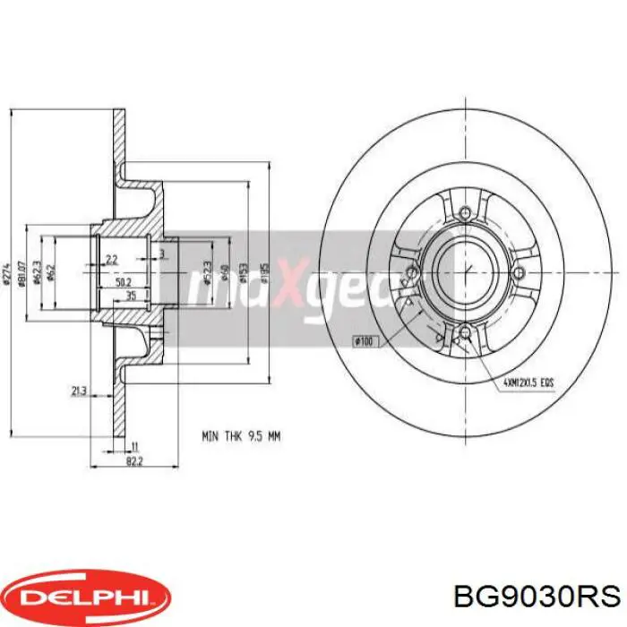 Тормозные диски BG9030RS Delphi
