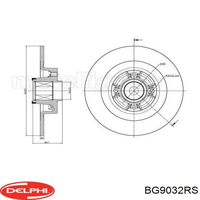 Задний тормозной диск Delphi BG9032RS цена, от 77.02 USD