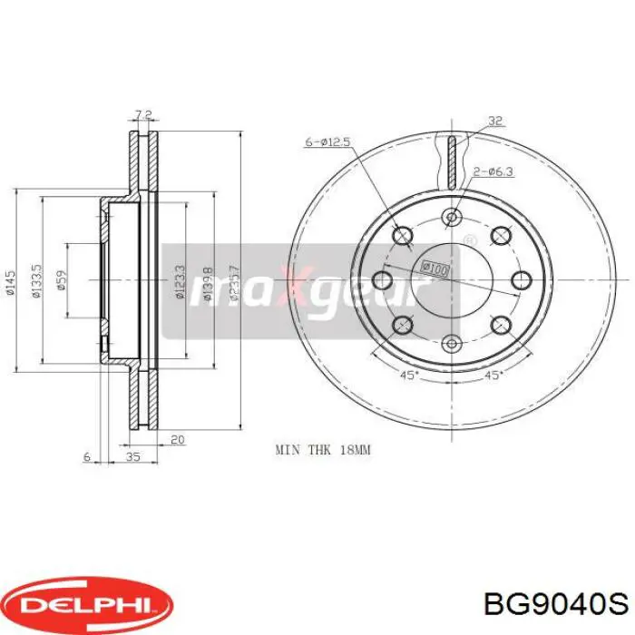 BG9040S Delphi диск тормозной передний