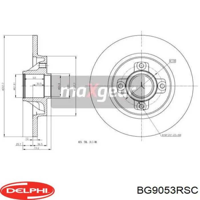 Купить BG9053RSC Delphi Диск тормозной задний