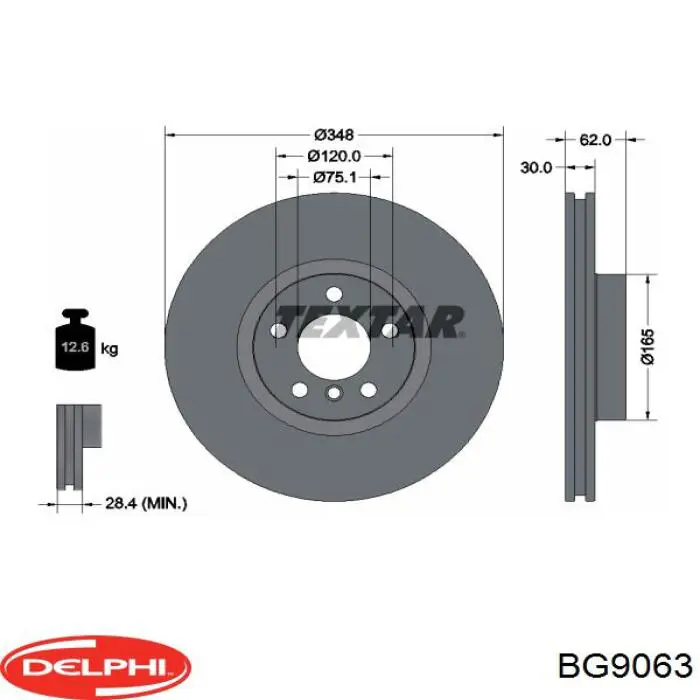 Передние тормозные диски BG9063 Delphi