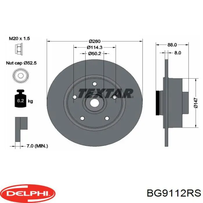 Купить BG9112RS Delphi Диск тормозной задний