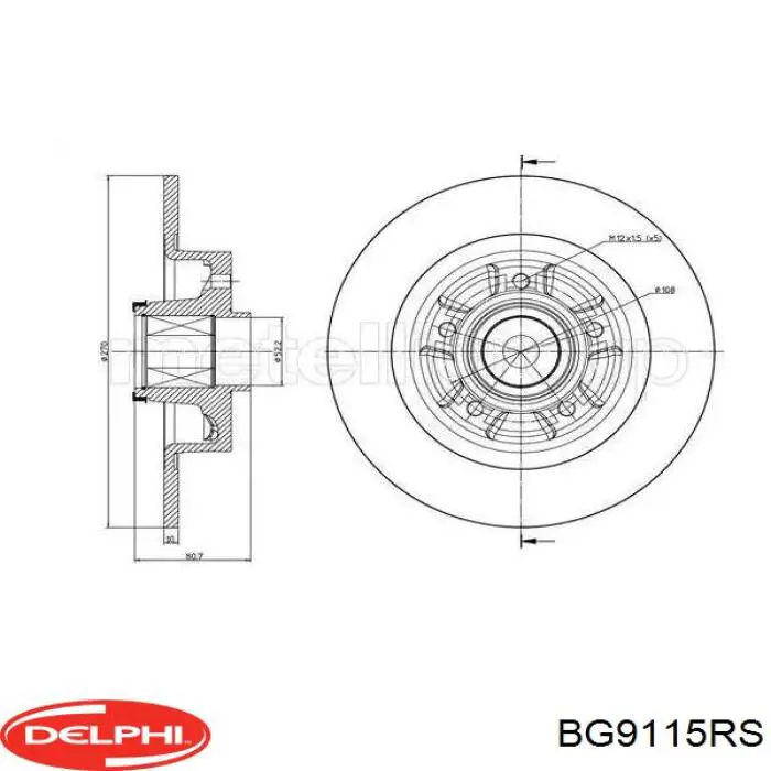 Купить BG9115RS Delphi Диск тормозной задний