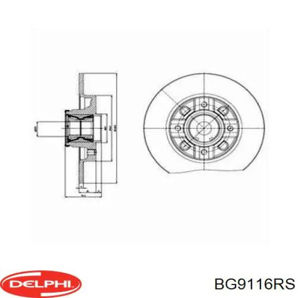 Задний тормозной диск Delphi BG9116RS цена, от 87.11 USD