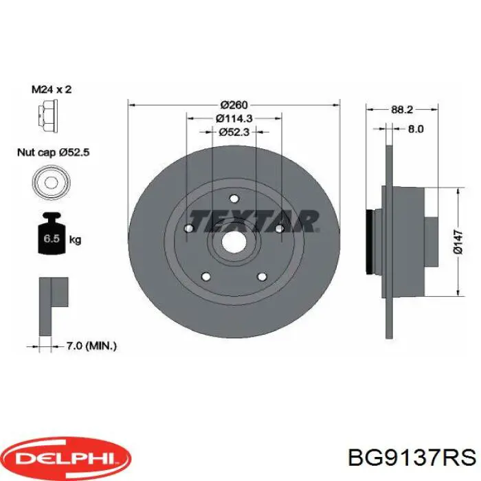 Задний тормозной диск Delphi BG9137RS цена, от 62.11 USD