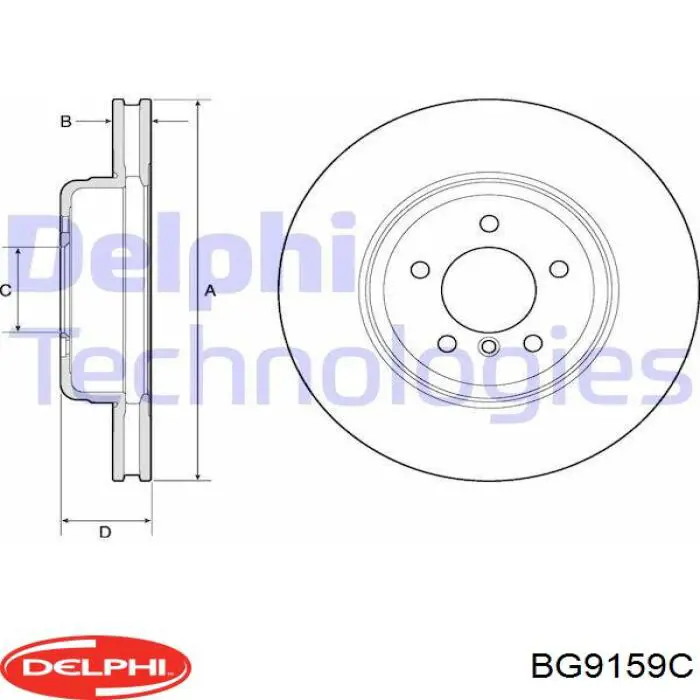 BG9159C Delphi Диск тормозной передний