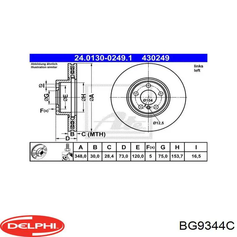 Тормозные диски BG9344C Delphi