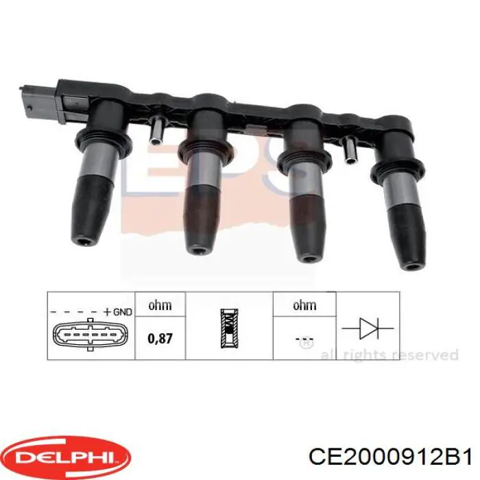 Купить CE2000912B1 Delphi Катушка зажигания