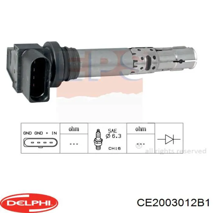 Катушка зажигания CE2003012B1 Delphi