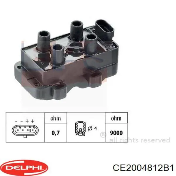 Катушка зажигания CE2004812B1 Delphi