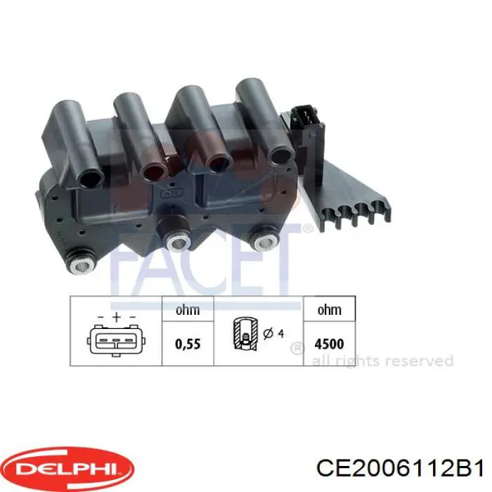 Катушка зажигания CE2006112B1 Delphi