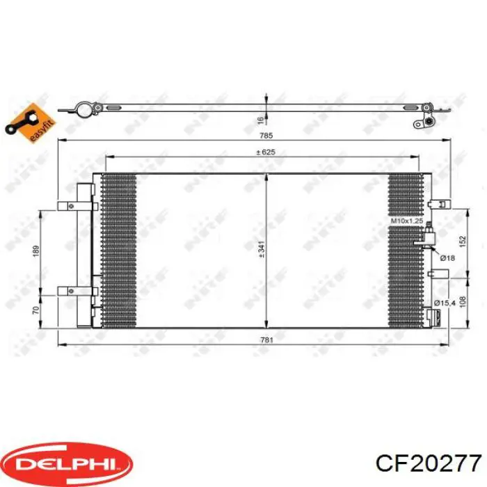 Радиатор кондиционера CF20277 Delphi