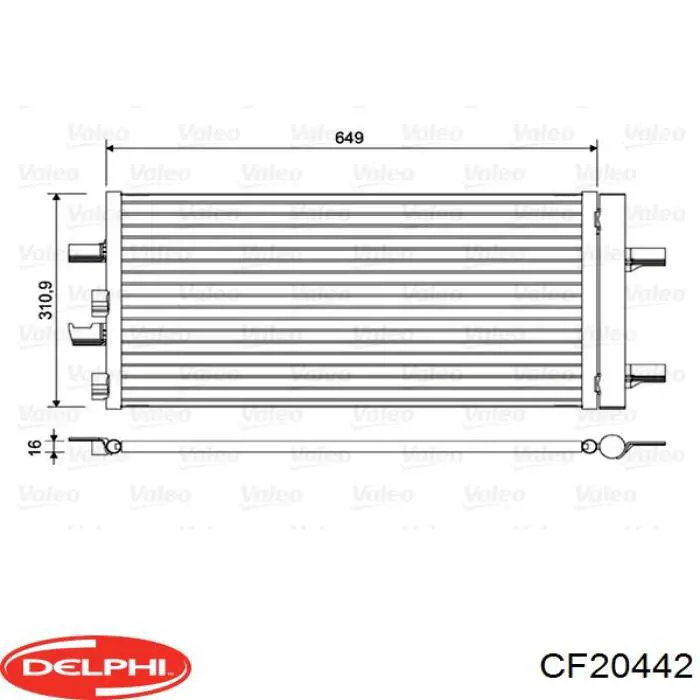 Радиатор кондиционера CF20442 Delphi