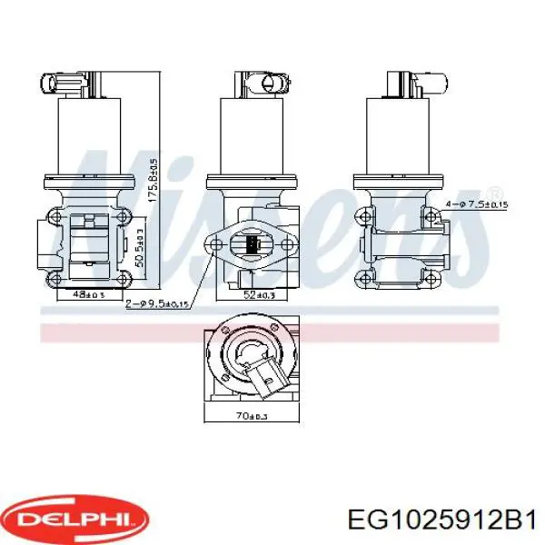 Клапан EGR, рециркуляции газов Delphi EG1025912B1