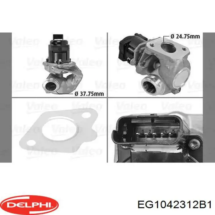 Клапан ЕГР EG1042312B1 Delphi