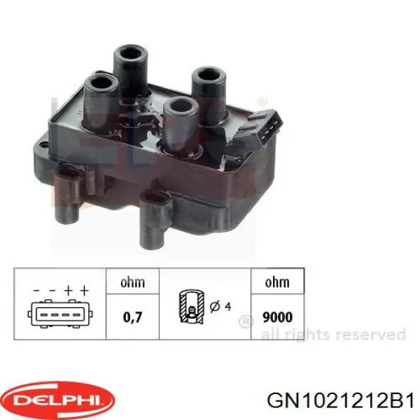 Катушка зажигания GN1021212B1 Delphi