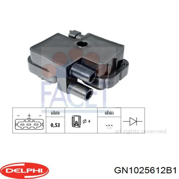 GN1025612B1 Delphi Катушка зажигания