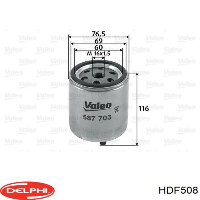 Фильтр тонкой очистки топлива Delphi HDF508 цена, от 7.74 USD