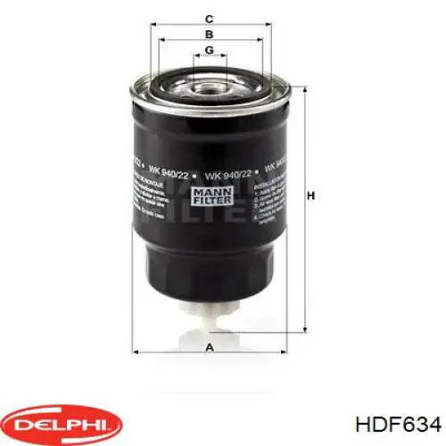 Фильтр тонкой очистки топлива Delphi HDF634 цена, от 14.61 USD