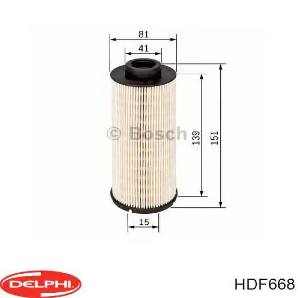 Фильтр тонкой очистки топлива Delphi HDF668 цена, от 16.95 USD
