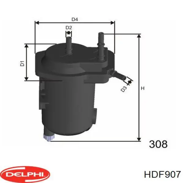 Фильтр тонкой очистки топлива Delphi HDF907 цена, от 17.87 USD