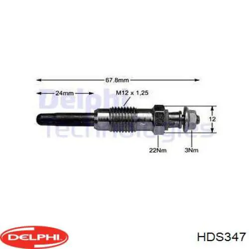 Свечи накала HDS347 Delphi