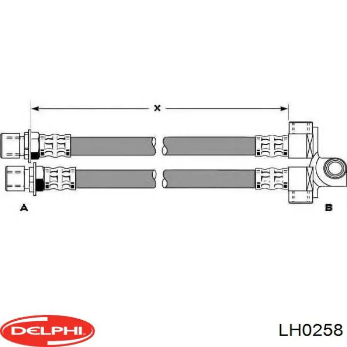 Купить LH0258 Delphi Задний тормозной шланг