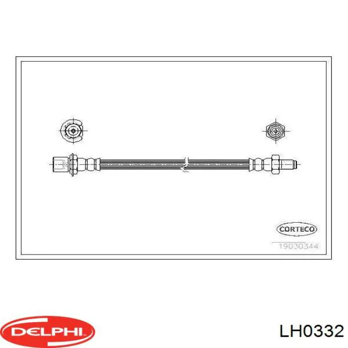 Задний тормозной шланг LH0332 Delphi